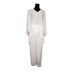 Nwt Exotic women's Boho Bali ivory pants and tunic top outfit set OS